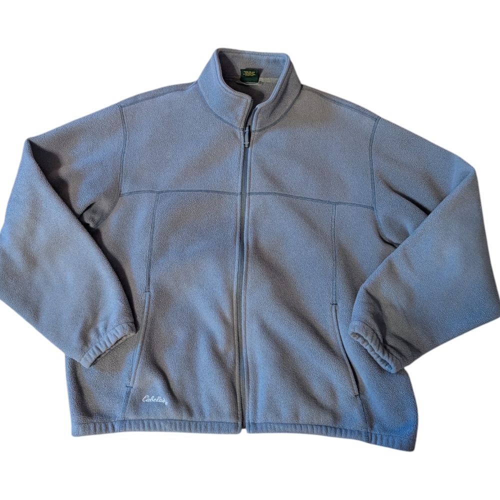 Cabela's Dark Gray Polartec Fleece Long Sleeve Pockets #922790 Jacket Mens XL